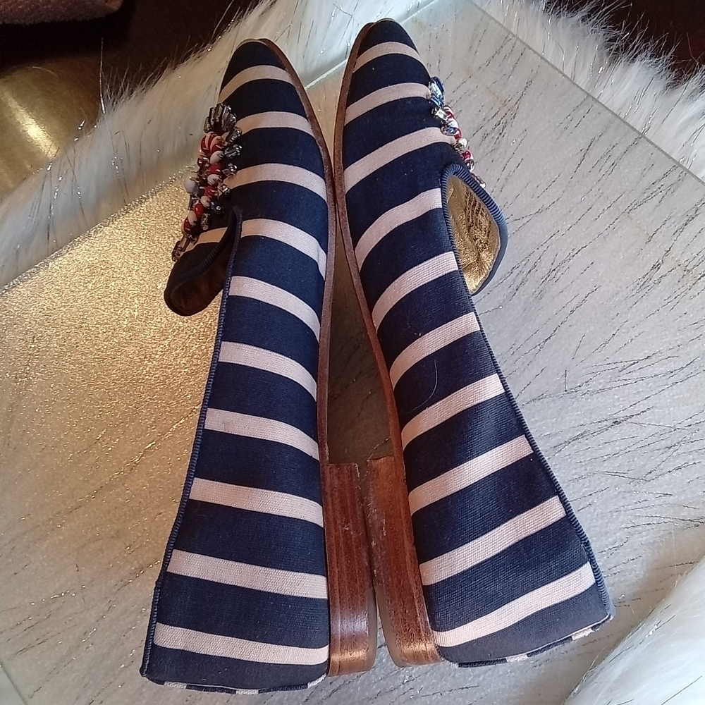 Kate Spade "Tia Firework" Loafers Embellished Canvas Slip-On Shoe Women Size 8.5 - Picture 4 of 16